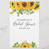 Papier Sunflower Bingo Fête des mariées Jeu (Dos)