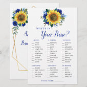Papier Sunflower Blue Floral Jeu de Fête des mariées de p (Devant / Derrière)