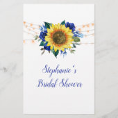 Papier Sunflower Blue Lights Fête des mariées Bingo Jeu (Dos)