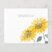 Papier Sunflower Botanical Enregistrer La Date Annonce (Dos)