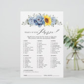 Papier Sunflower Dusty Blue Slate Fête des mariées Jeu (Debout devant)