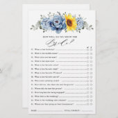 Papier Sunflower Dusty Blue Slate Fête des mariées Jeu (Devant / Derrière)