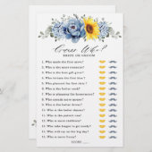 Papier Sunflower Dusty Blue Slate Fête des mariées Jeu (Devant / Derrière)