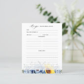 Papier Sunflower Dusty Blue Slate Fête des mariées Recett (Debout devant)