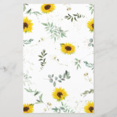 Papier Sunflower Elephant Baby shower Jeu de Bingo (Dos)