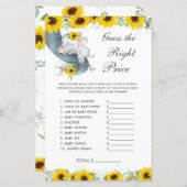 Papier Sunflower Elephant Douche Devinez le bon prix (Devant / Derrière)