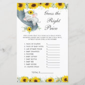 Papier Sunflower Elephant Douche Devinez le bon prix (Devant)