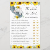 Papier Sunflower Elephant Il A Dit Qu'Elle A Dit Devinant (Devant)