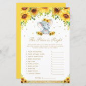 Papier Sunflower Elephant Le Prix Est Juste Jeu De Douche (Devant / Derrière)