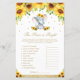 Papier Sunflower Elephant Le Prix Est Juste Jeu De Douche