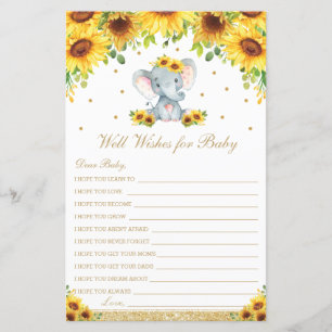 Papier Sunflower Elephant Wives for Baby Activity