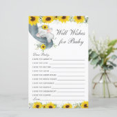 Papier Sunflower Elephant Wives for Baby Message (Debout devant)