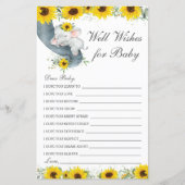 Papier Sunflower Elephant Wives for Baby Message (Devant)