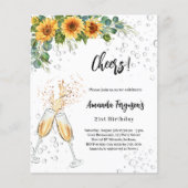 Papier Sunflower encourage les bulles invitation d'annive (Devant)