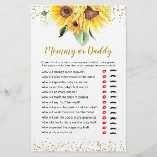 Papier Sunflower est en route Baby shower maman ou papa