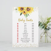 Papier Sunflower est sur le chemin Baby shower Baby Trait (Debout devant)