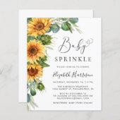 Papier Sunflower Eucalyptus Baby Sprinkle Invitation (Devant / Derrière)