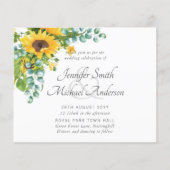 Papier Sunflower Eucalyptus Floral Leaf Mariage Invite (Devant)