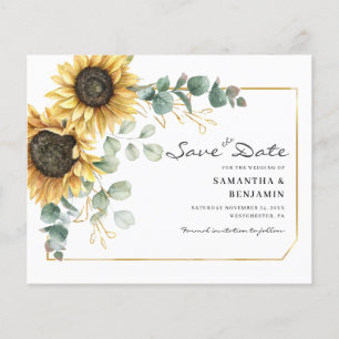 Papier Sunflower Eucalyptus Mariage Enregistrer La Date