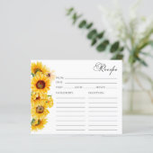 Papier Sunflower Fall Floral Fête des mariées Recettes Ca (Debout devant)