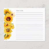 Papier Sunflower Fall Floral Fête des mariées Recettes Ca (Dos)