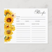Papier Sunflower Fall Floral Fête des mariées Recettes Ca (Devant)