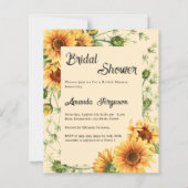 Papier Sunflower florals Invitation de la douche nuptiale (Devant)