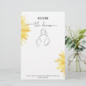 Papier Sunflower Guess la robe jeu de douche nuptiale (Debout devant)