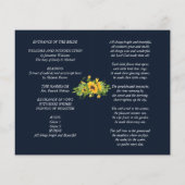 Papier Sunflower Navy Blue Wedding Program ou autre événe (Dos)