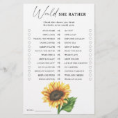 Papier Sunflower nite douche nuptiale préférerait-elle jo (Devant)