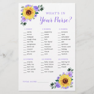 Papier Sunflower Purple Floral Purple Jeu Baby shower