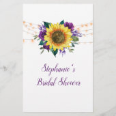 Papier Sunflower Purple Lights Fête des mariées jeu de ch (Dos)