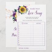 Papier Sunflower Purple Lights Fête des mariées jeu de ch (Devant / Derrière)