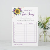 Papier Sunflower Purple Lights Fête des mariées jeu de ch (Debout devant)