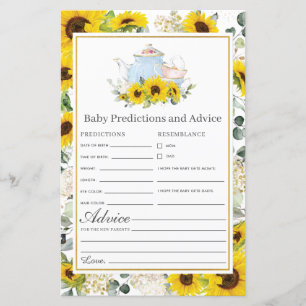 Papier Sunflower Tea Party Prédictions et conseils pour b