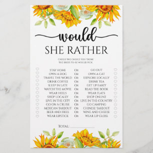 Papier Sunflower Voudrait-elle plutôt nuptiale jeu de dou