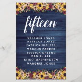 Papier Sunflower Wood Table Numéro Nom du client Budget (Devant)