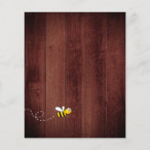 Papier Sunflowers abeilles en bois brun Douche nuptiale (Dos)