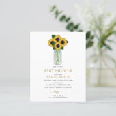 Papier Sunflowers Baby shower neutre par sexe Invitation (Debout devant)