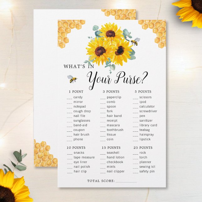 Papier Sunflowers Bee Honeycomb Jeu de Fête des mariées d (Créateur téléchargé)