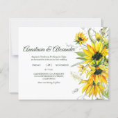Papier Sunflowers Budget Invitation à la cérémonie mariag (Devant)