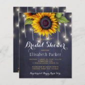 Papier Sunflowers chic à cordes rustiques lumières nuptia (Devant / Derrière)