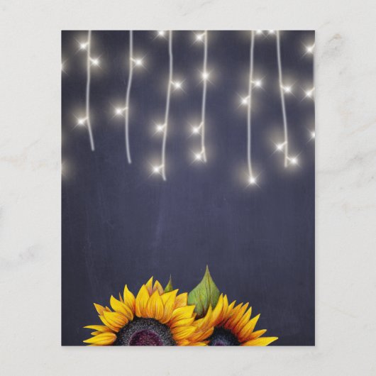 Papier Sunflowers chic à cordes rustiques lumières nuptia (Dos)