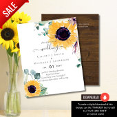 Papier Sunflowers Eucalyptus Mariage de verdure