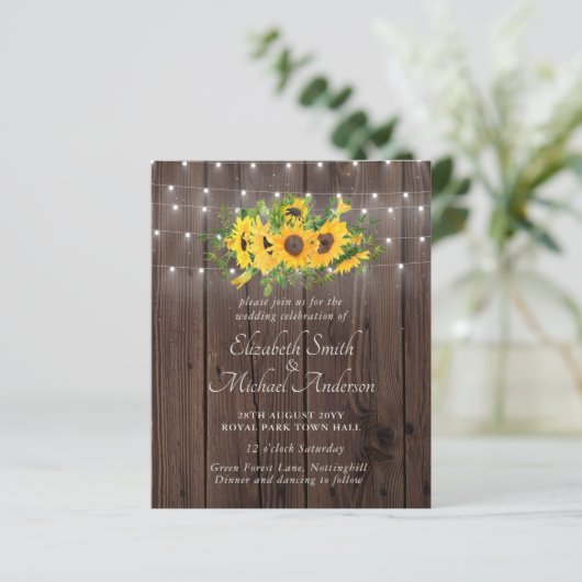 Papier Sunflowers Invitation par Low Budget Mariage Netwo (Debout devant)