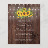 Papier Sunflowers Invitation par Low Budget Mariage Netwo (Devant)