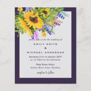 Papier Sunflowers Lavender F ; Mariage oral violet jaune