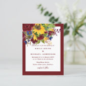 Papier Sunflowers Maron jaune Bourgogne Mariage floral (Debout devant)