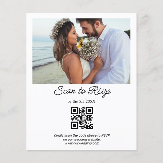 Papier sunflowers qr code photo faire-part de mariage (Dos)