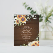 Papier Sunflowers Rustic Budget Douche nuptiale Invitatio (Debout devant)